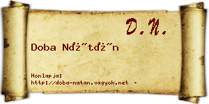 Doba Nátán névjegykártya